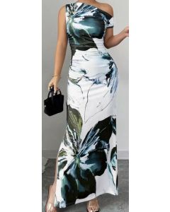 Asymetrical Floral Grey